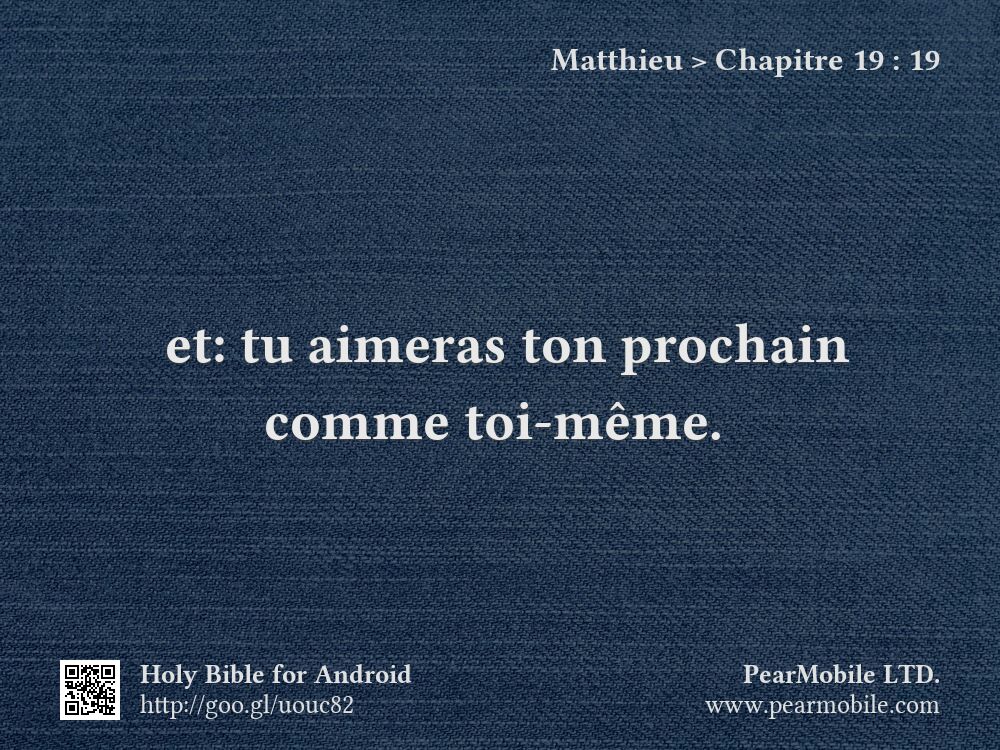 Matthieu, Chapitre 19:19